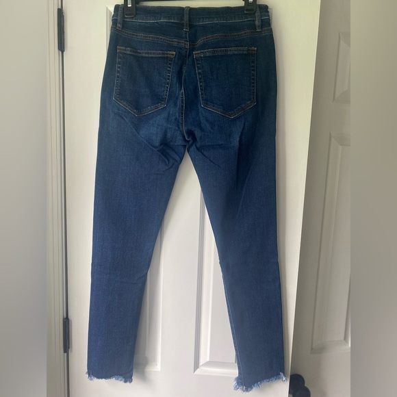 Loft Mid-Wash Skinny Crop Jeans with Raw Hem Size 4/27 - Picture 5 of 9